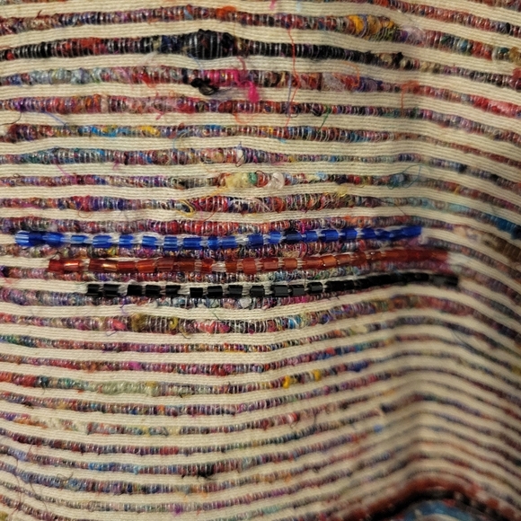 Chico's Women's Vintage Beaded Multi Colored Silk Cotton Jacket. Size L - Picture 3 of 7
